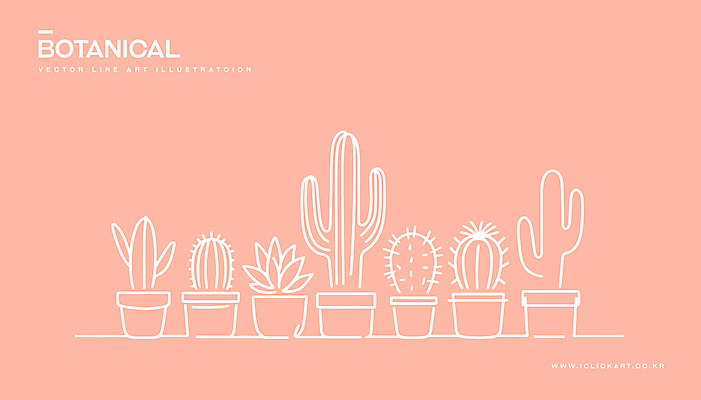 화분 화초 예술 분홍색 라인일러스트 일러스트 선인장 사람없음 인테리어 분위기 라인아트 원예 다육식물 국내일러스트 AI파일 식물 디자인 선 컬러 컨셉 취미 파일형식 벡터