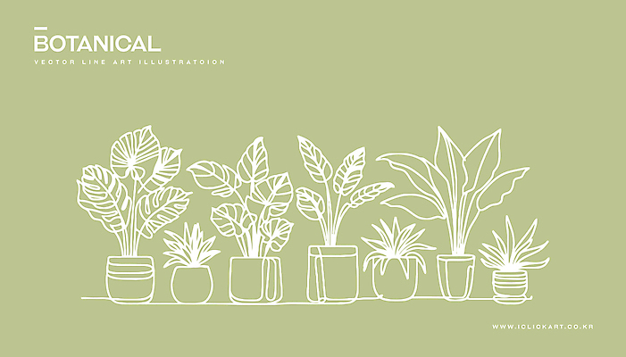 화분 화초 예술 라인일러스트 일러스트 사람없음 초록색 인테리어 분위기 라인아트 원예 국내일러스트 AI파일 식물 디자인 선 컬러 컨셉 취미 파일형식 벡터