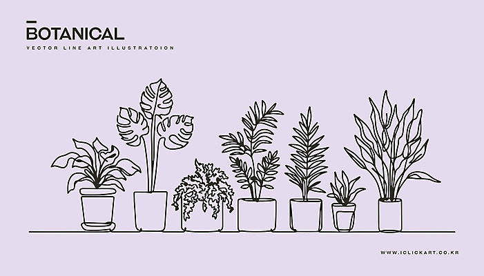 화분 화초 예술 라인일러스트 일러스트 사람없음 인테리어 보라색 분위기 라인아트 원예 국내일러스트 AI파일 식물 디자인 선 컬러 컨셉 취미 파일형식 벡터