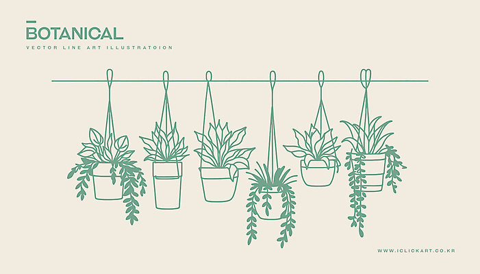 화분 화초 예술 라인일러스트 일러스트 사람없음 초록색 인테리어 분위기 라인아트 원예 행잉플랜트 국내일러스트 AI파일 식물 디자인 선 컬러 컨셉 취미 파일형식 벡터