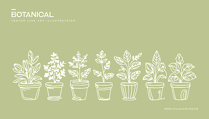 화분 화초 예술 라인일러스트 일러스트 사람없음 초록색 인테리어 분위기 라인아트 원예 국내일러스트 AI파일 식물 디자인 선 컬러 컨셉 취미 파일형식 벡터