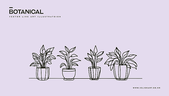 화분 화초 예술 라인일러스트 일러스트 사람없음 인테리어 보라색 분위기 라인아트 원예 국내일러스트 AI파일 식물 디자인 선 컬러 컨셉 취미 파일형식 벡터