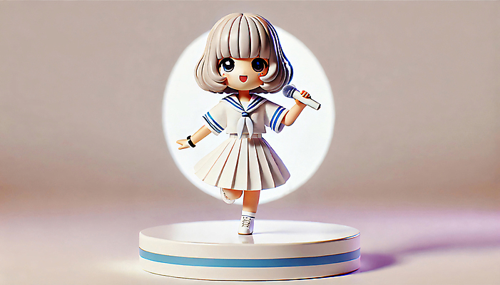 PSD 편집이미지 캐릭터 여자 노래 청소년 한명 귀여움 무대 마이크 애니메이션 무대의상 퍼포먼스 아이돌 십대여자한명만 편집3D 1 옷 음악 음향기기 컨셉 사람 3D 연예인 여자한명만 십대여자만 파일형식