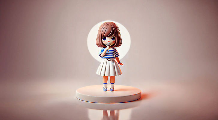 PSD 편집이미지 캐릭터 여자 노래 청소년 한명 귀여움 무대 마이크 애니메이션 무대의상 퍼포먼스 아이돌 십대여자한명만 편집3D 1 옷 음악 음향기기 컨셉 사람 3D 연예인 여자한명만 십대여자만 파일형식