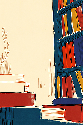 JPG 식물 일러스트 책장 사람없음 컬러풀 독서 가을 분위기 서재 책더미 국내일러스트 AI일러스트 AI콘텐츠 계절 컬러 가구 컨셉 책 무더기 파일형식