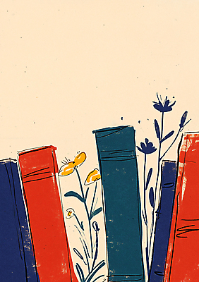 JPG 꽃 일러스트 사람없음 컬러풀 독서 가을 분위기 책더미 국내일러스트 AI일러스트 AI콘텐츠 식물 계절 컬러 컨셉 책 무더기 파일형식