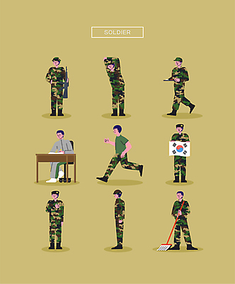 전신 교육 남자 일러스트 들기 앉기 여러명 성인 달리기 스트레칭 군인 태극기 빗자루 청소 책상 경례 식판 군인캐릭터 차렷 성인남자만 일러캐릭터 AI파일 직업 캐릭터 포즈 가구 다수 모션 사람 운동 인사 국기 청소도구 국군 남자만 성인만 파일형식 벡터