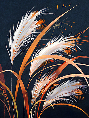 JPG 식물 잎 일러스트 갈대 사람없음 가을 국내일러스트 AI일러스트 AI콘텐츠 계절 파일형식