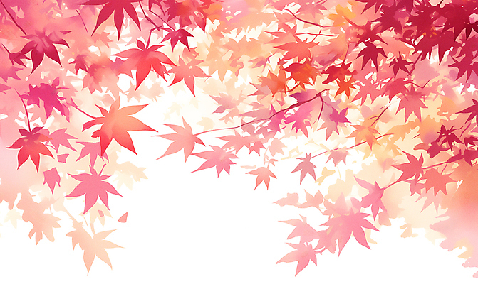 JPG 단풍 낙엽 일러스트 자연 나뭇잎 수채화 사람없음 빨간색 가을 국내일러스트 AI일러스트 AI콘텐츠 계절 컬러 잎 생태계 파일형식