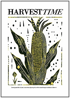PSD 디자인 포스터 선 잎 일러스트 옥수수 사람없음 그래픽 가을 그림 국내일러스트 식물 계절 곡류 파일형식