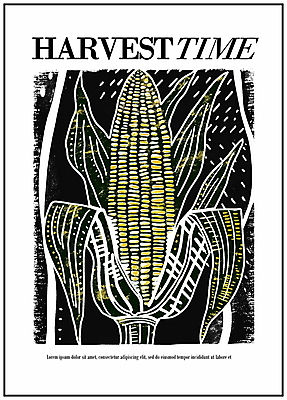 PSD 디자인 포스터 선 잎 일러스트 옥수수 사람없음 그래픽 가을 그림 국내일러스트 식물 계절 곡류 파일형식