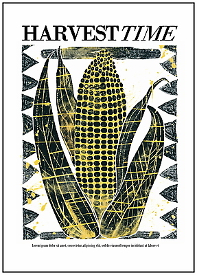 PSD 디자인 포스터 선 잎 일러스트 옥수수 사람없음 그래픽 가을 그림 국내일러스트 식물 계절 곡류 파일형식