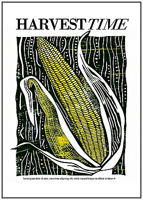 PSD 디자인 포스터 선 잎 일러스트 옥수수 사람없음 그래픽 가을 그림 국내일러스트 식물 계절 곡류 파일형식