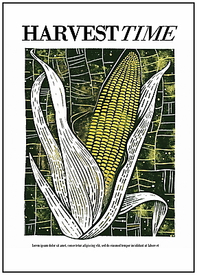 PSD 디자인 포스터 선 잎 일러스트 옥수수 사람없음 그래픽 가을 그림 국내일러스트 식물 계절 곡류 파일형식