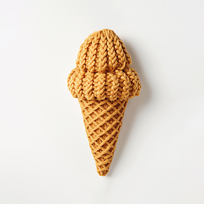 JPG 편집이미지 아이스크림 사람없음 장식 장난감 뜨개질 디지털합성 니트 수공예 소프트아이스크림 핸드메이드 편집소스 편집실사 AI포토 AI콘텐츠 상의 디저트 취미 공예 CG 파일형식