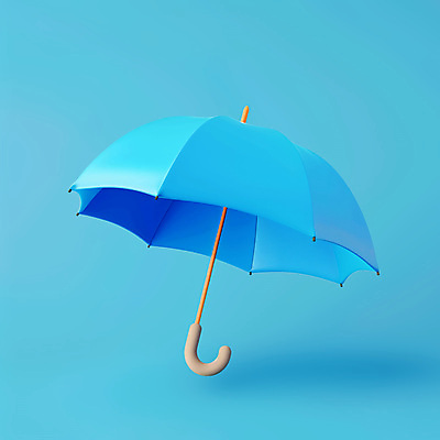 PSD 아이콘 우산 날씨 사람없음 파란색 3D아이콘 3D 비 보호 자연요소 컬러 컨셉 디지털합성 파일형식