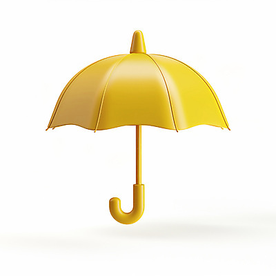 PSD 아이콘 우산 날씨 사람없음 3D아이콘 노란색 3D 비 보호 자연요소 컬러 컨셉 디지털합성 파일형식