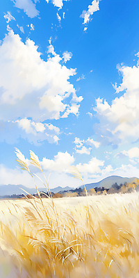 JPG 구름 일러스트 자연 하늘 수채화 갈대 풍경 초원 사람없음 가을풍경 가을 억새 유화 가을축제 국내일러스트 AI일러스트 AI콘텐츠 자연요소 식물 계절 미술 축제 생태계 파일형식 가을_계절