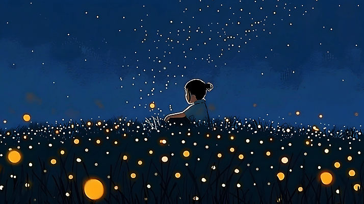 JPG 여자 꽃밭 야경 일러스트 청소년 자연 밤하늘 한명 초원 파란색 빛 평화 어둠 고요 반딧불이 십대여자한명만 국내일러스트 AI일러스트 AI콘텐츠 1 꽃 컬러 곤충 컨셉 하늘 사람 야간 생태계 여자한명만 십대여자만 파일형식 풍경_경치
