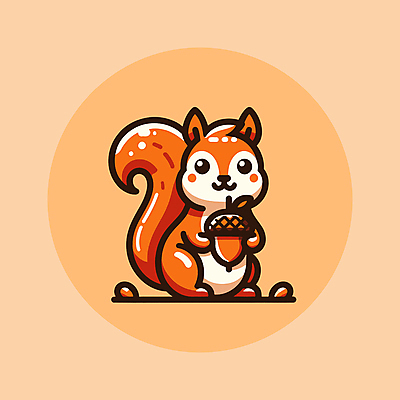 캐릭터 야생동물 일러스트 미소 웃음 들기 사람없음 갈색 귀여움 가을 다람쥐 도토리 엘리먼트 일러캐릭터 AI파일 동물 계절 컬러 컨셉 모션 표정 견과류 설치류 파일형식 벡터