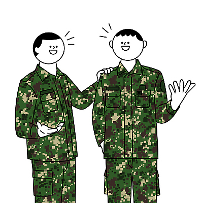 남자 일러스트 군대 대화 손짓 상반신 성인 두명 일상 생활 군인 군복 성인남자만 어깨에손 국내일러스트 AI파일 직업 유니폼 모션 말하기 사람 라이프 국군 남자만 성인만 파일형식 벡터