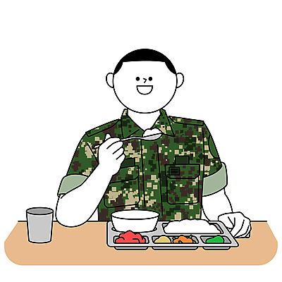 남자 음식 일러스트 군대 한명 상반신 성인 일상 생활 식사 군인 먹기 물컵 군복 식판 성인남자한명만 국내일러스트 AI파일 직업 1 유니폼 모션 사람 라이프 컵 국군 남자한명만 성인남자만 파일형식 벡터