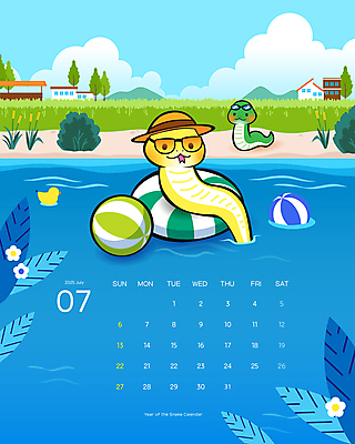 템플릿 캐릭터 모자 꽃 잎 잔디 해변 사람없음 건물 여름 선글라스 달력 뱀띠 뱀 비치볼 밀짚모자 뱀캐릭터 튜브 7월 오리장난감 2025년 을사년 이미지템플릿 AI파일 식물 모자_잡화 건축물 잡화 계절 안경 바다 동물캐릭터 공 파충류 바캉스용품 장난감 십이지신 날짜 연도 파일형식 벡터
