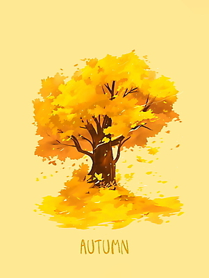 PSD 단풍 일러스트 자연 단풍나무 풍경 사람없음 노란색 가을풍경 가을 은행나무 국내일러스트 나무 계절 컬러 잎 생태계 파일형식 가을_계절