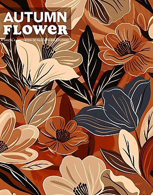 PSD 꽃 잎 꽃무늬 일러스트 추상 사람없음 갈색 가을 국내일러스트 식물 계절 컬러 무늬 파일형식