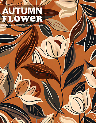 PSD 꽃 잎 꽃무늬 일러스트 추상 사람없음 갈색 가을 국내일러스트 식물 계절 컬러 무늬 파일형식