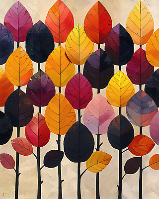 JPG 단풍 잎 일러스트 나뭇잎 수채화 사람없음 가을 알록달록 국내일러스트 AI일러스트 AI콘텐츠 식물 계절 컬러풀 파일형식