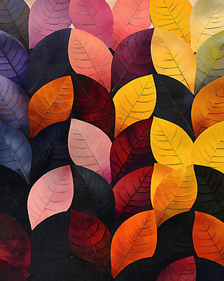 JPG 단풍 잎 일러스트 나뭇잎 수채화 사람없음 가을 알록달록 국내일러스트 AI일러스트 AI콘텐츠 식물 계절 컬러풀 파일형식