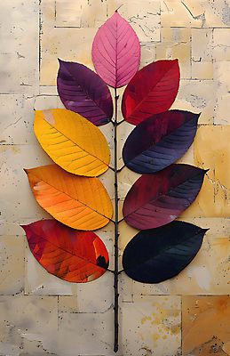 JPG 단풍 잎 일러스트 나뭇잎 수채화 사람없음 가을 알록달록 국내일러스트 AI일러스트 AI콘텐츠 식물 계절 컬러풀 파일형식