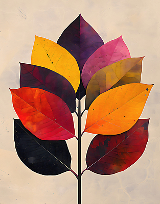 JPG 단풍 잎 일러스트 나뭇잎 수채화 사람없음 가을 알록달록 국내일러스트 AI일러스트 AI콘텐츠 식물 계절 컬러풀 파일형식