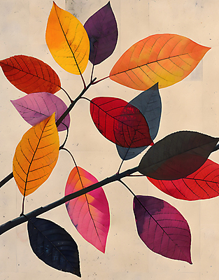 JPG 단풍 잎 일러스트 나뭇잎 수채화 사람없음 가을 알록달록 국내일러스트 AI일러스트 AI콘텐츠 식물 계절 컬러풀 파일형식