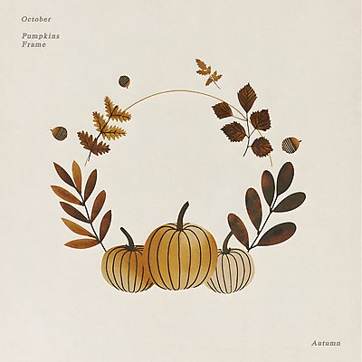 PSD 편집이미지 단풍 낙엽 잎 자연 호박 수채화 프레임 사람없음 장식 가을 원형 도토리 베이지색 이미지편집 도형 식물 계절 컬러 채소 견과류 생태계 파일형식