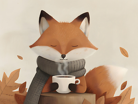 JPG 단풍 낙엽 일러스트 나뭇잎 사람없음 귀여움 눈감음 목도리 마시기 가을 수증기 포근함 커피잔 나무밑둥 여우캐릭터 국내일러스트 AI일러스트 AI콘텐츠 나무 잡화 계절 커피 동물캐릭터 컨셉 잎 모션 잔 감각 여우 파일형식