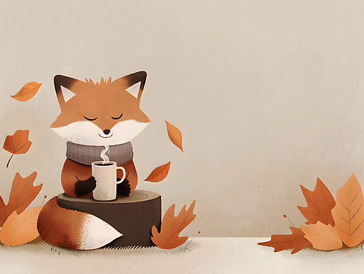 JPG 단풍 낙엽 일러스트 나뭇잎 사람없음 귀여움 눈감음 목도리 마시기 가을 수증기 포근함 커피잔 나무밑둥 여우캐릭터 카피스페이스 국내일러스트 AI일러스트 AI콘텐츠 나무 잡화 계절 커피 동물캐릭터 컨셉 잎 모션 잔 공백 감각 여우 파일형식