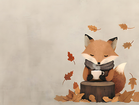 JPG 단풍 낙엽 일러스트 나뭇잎 사람없음 귀여움 눈감음 목도리 마시기 가을 수증기 포근함 커피잔 나무밑둥 여우캐릭터 카피스페이스 국내일러스트 AI일러스트 AI콘텐츠 나무 잡화 계절 커피 동물캐릭터 컨셉 잎 모션 잔 공백 감각 여우 파일형식