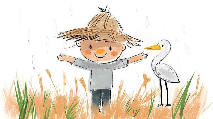 JPG 일러스트 조류 미소 초원 사람없음 농장 귀여움 농촌 풀 밀짚모자 허수아비 국내일러스트 AI일러스트 AI콘텐츠 식물 동물 모자_잡화 컨셉 농업 표정 시골 파일형식