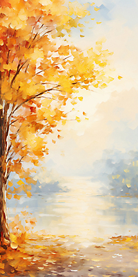 JPG 단풍 낙엽 일러스트 자연 단풍나무 사람없음 노란색 가을풍경 가을 유화 가을배경 국내일러스트 AI일러스트 AI콘텐츠 나무 계절 컬러 백그라운드 잎 미술 풍경 생태계 파일형식 가을_계절