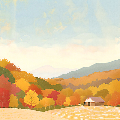 PSD 나무 단풍 일러스트 자연 하늘 산 주택 풍경 초원 사람없음 가을 가을배경 국내일러스트 식물 계절 백그라운드 잎 건물 생태계 파일형식 가을_계절