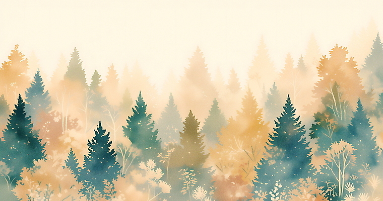 JPG 나무 잎 일러스트 자연 수채화 풍경 사람없음 초록색 안개 가을 숲 번짐 풍경화 카피스페이스 국내일러스트 AI일러스트 AI콘텐츠 식물 계절 컬러 날씨 공백 그림 생태계 파일형식 효과