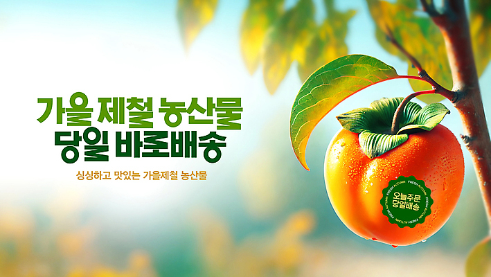 PSD 템플릿 스티커 감 사람없음 가을 신선 과수원 감나무 주문 제철 직송 당일배송 제철과일 이미지템플릿 대봉감 나무 계절 농업 과일 배송 파일형식