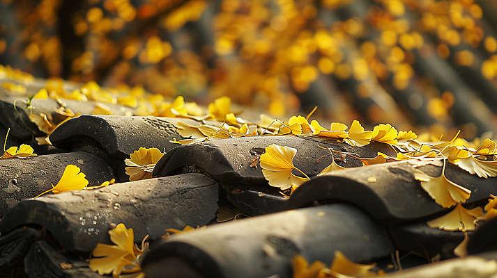 JPG 편집 편집이미지 계절 낙엽 휴식 기와 사람없음 은행잎 합성 편집소스 편집실사 AI포토 AI콘텐츠 컨셉 잎 CG 파일형식