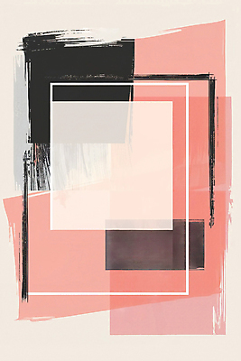 JPG 도형 포스터 분홍색 일러스트 사각프레임 프레임 사람없음 검은색 모던 국내일러스트 AI일러스트 AI콘텐츠 컬러 사각형 파일형식