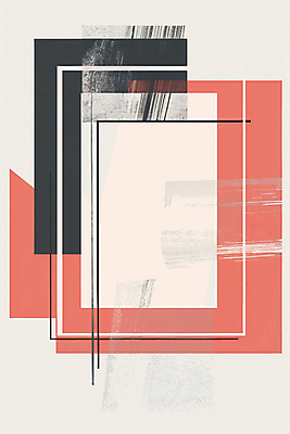 JPG 도형 포스터 분홍색 일러스트 사각프레임 프레임 사람없음 검은색 모던 국내일러스트 AI일러스트 AI콘텐츠 컬러 사각형 파일형식