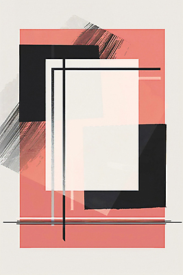 JPG 도형 포스터 분홍색 일러스트 사각프레임 프레임 사람없음 검은색 모던 국내일러스트 AI일러스트 AI콘텐츠 컬러 사각형 파일형식