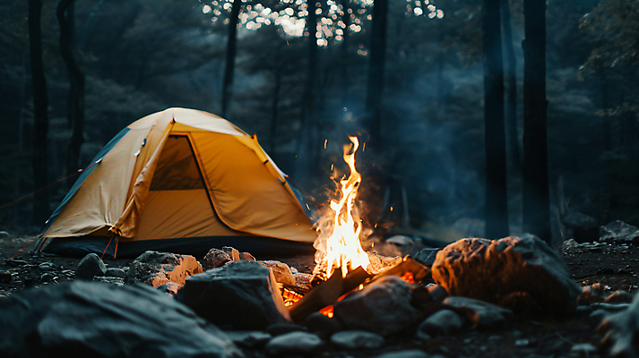JPG 편집이미지 여행 자연 휴식 텐트 사람없음 캠핑 모닥불 캠핑장 디지털합성 편집실사 AI포토 AI콘텐츠 컨셉 불 레저 캠핑도구 CG 생태계 파일형식