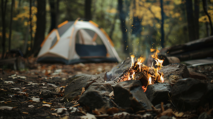 JPG 편집이미지 여행 자연 휴식 텐트 사람없음 캠핑 모닥불 캠핑장 디지털합성 편집실사 AI포토 AI콘텐츠 컨셉 불 레저 캠핑도구 CG 생태계 파일형식